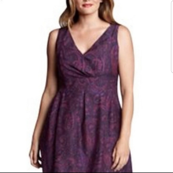 Land's end paisley print silk blend sleeveless dress size 4 - Picture 1 of 7